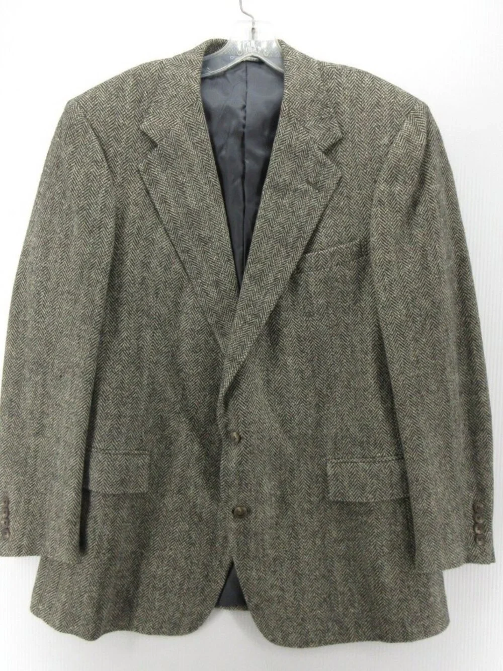 VINTAGE Polo Ralph Lauren Sport Coat 46 L Blazer Tweed Herringbone USA